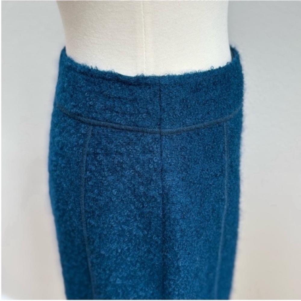 St John Pencil Skirt Office Tailored Boucle Wool Mohair Silk Teal Blue Size 4 - Picture 10 of 16